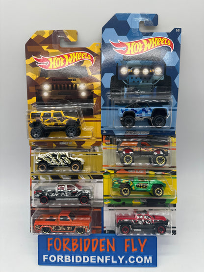 Hot Wheels - 2017 Camouflage Trucks Series - Complete Set of 8
