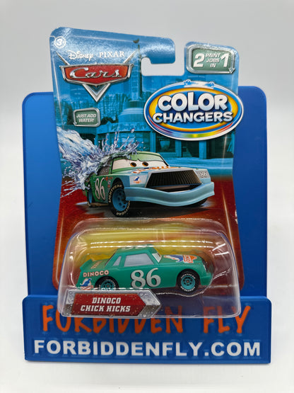 Disney Pixar Cars Movie - 2009 Color Changers - Green to Teal Dinoco Chick Hicks