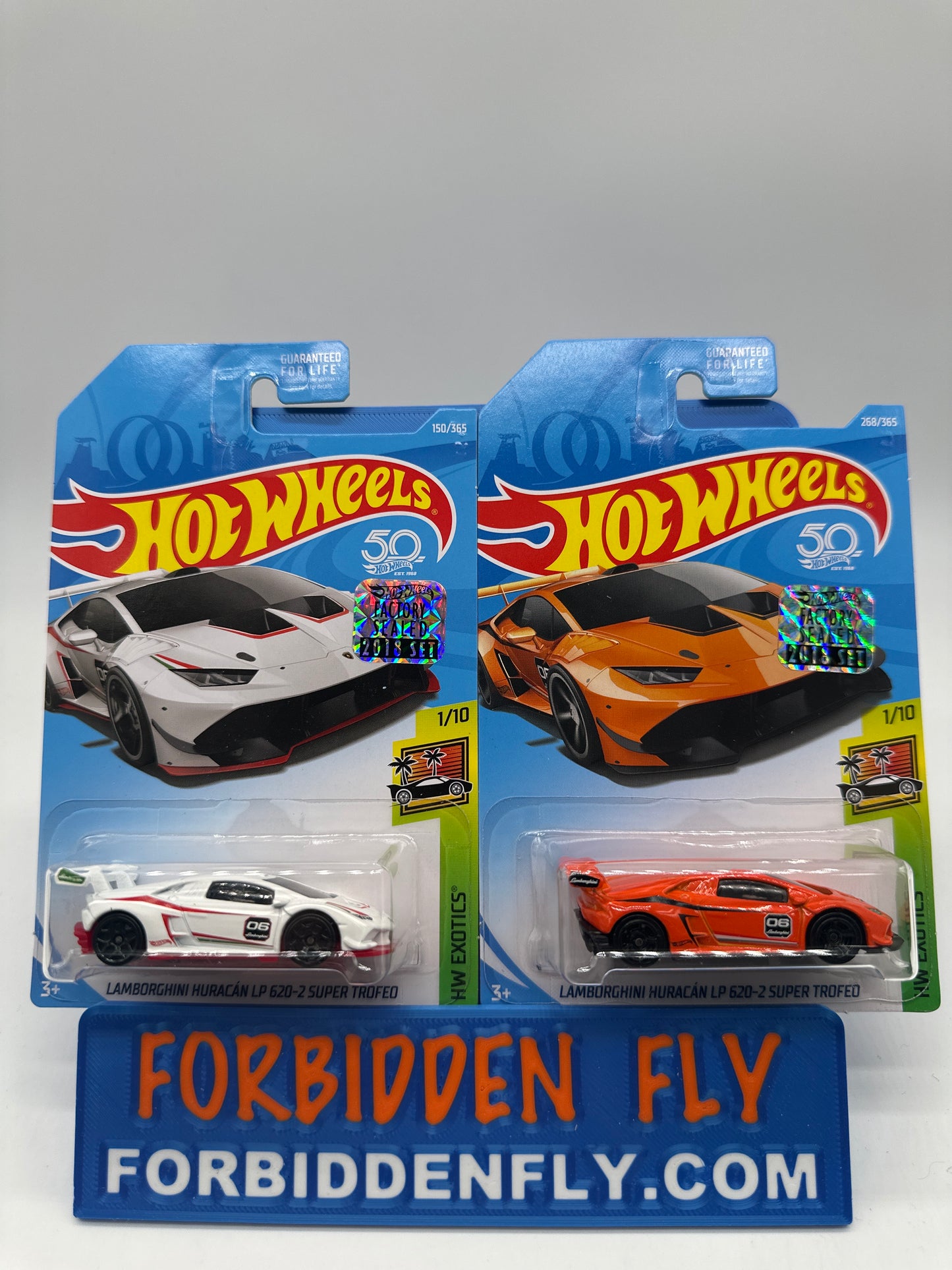 Hot Wheels Mainline - Factory Stickered 2018 - Lamborghini Huracan LP 620-2 Super Trofeo - Lot Of 2