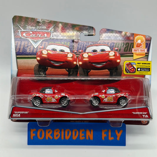 Disney Pixar Cars Movie - Race Fans Series Two Pack - “Superfan” Mia & Tia