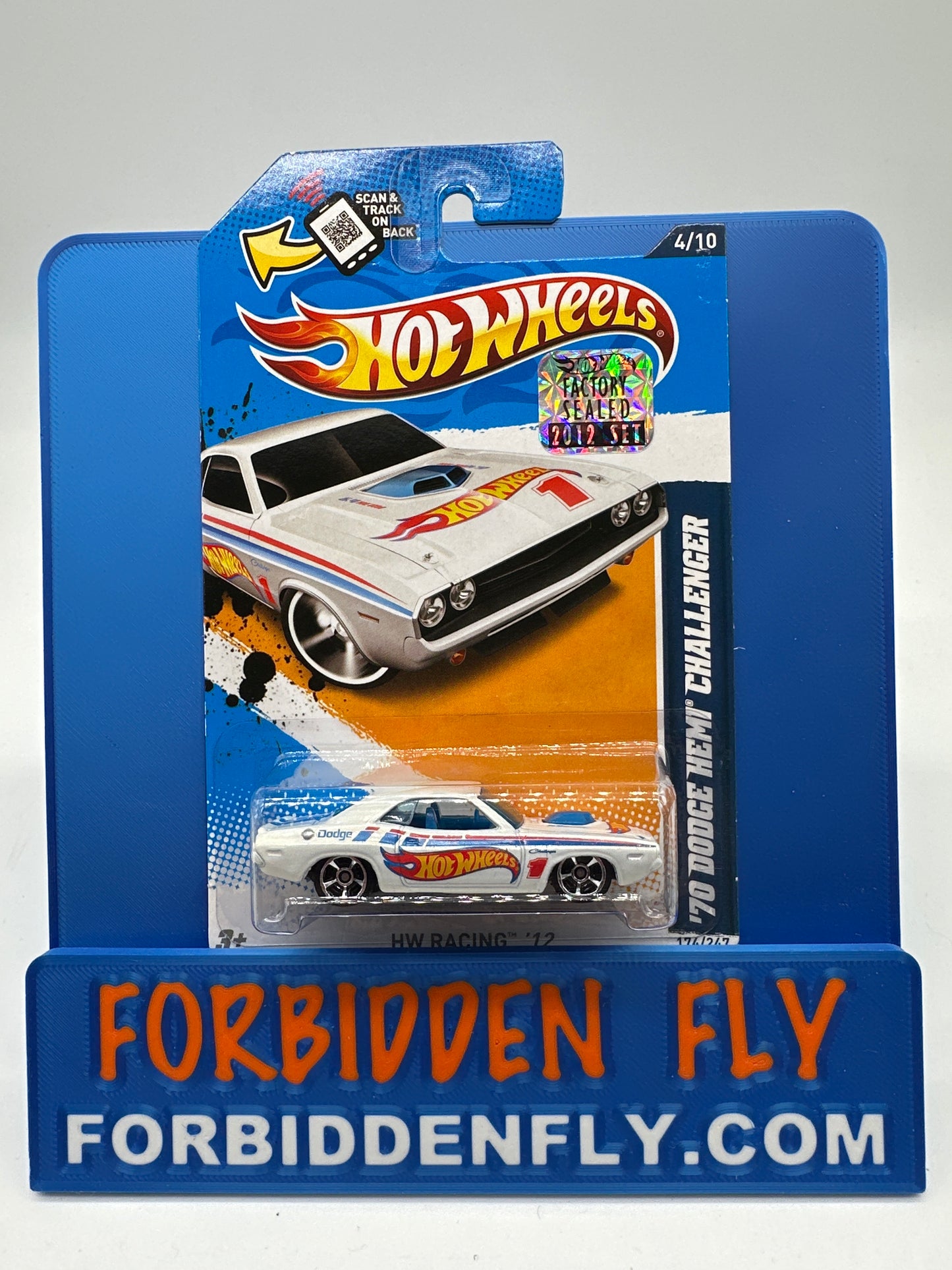 Hot Wheels 2012 Factory Sticker - ‘70 Dodge Hemi Challenger - Lot of 2 - Blue and White
