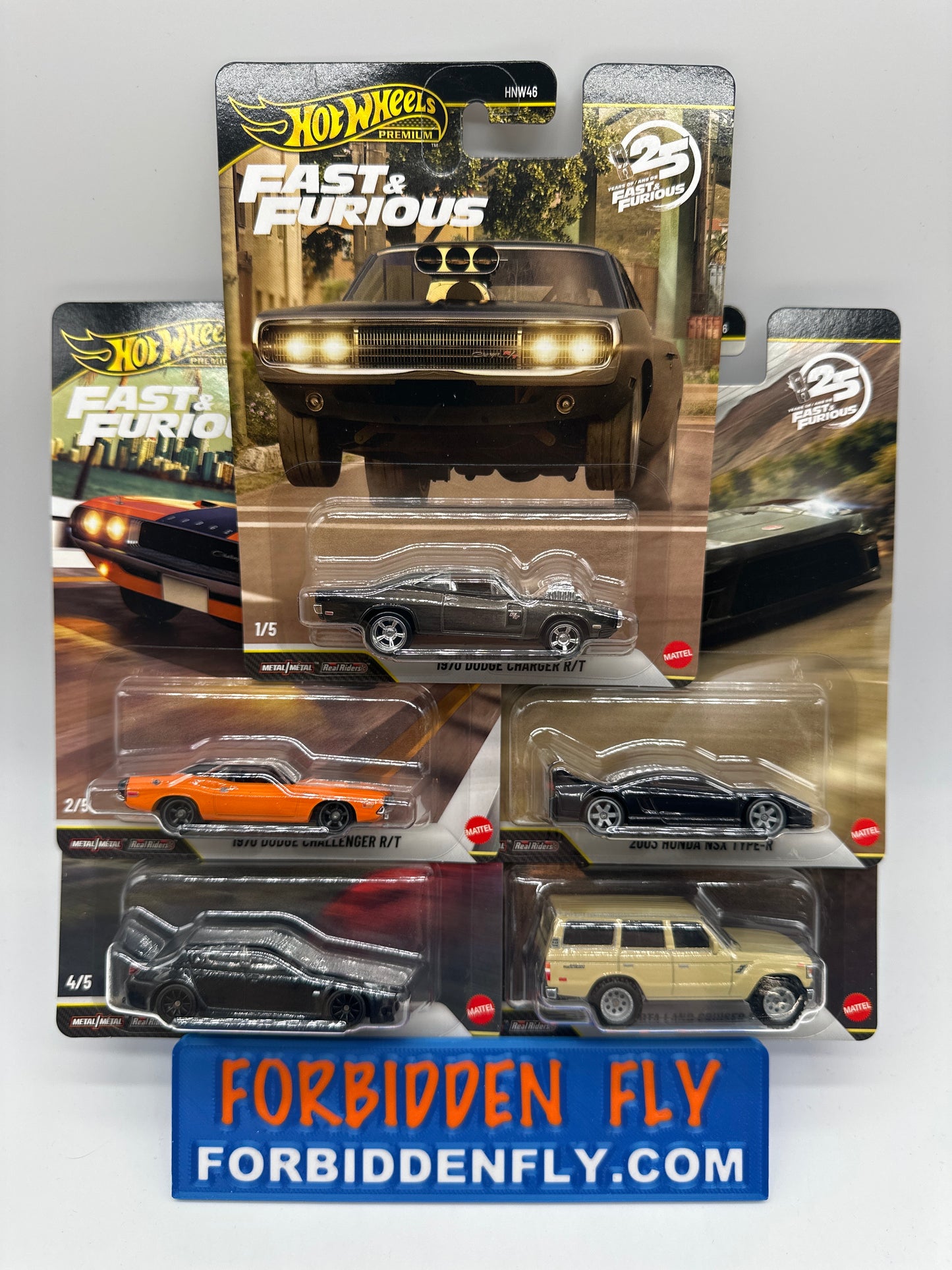 Hot Wheels Premium - Fast & Furious 25 Years Of Fast & Furious - 2026 Mix Q - Set of 5