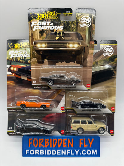 Hot Wheels Premium - Fast & Furious 25 Years Of Fast & Furious - 2026 Mix Q - Set of 5