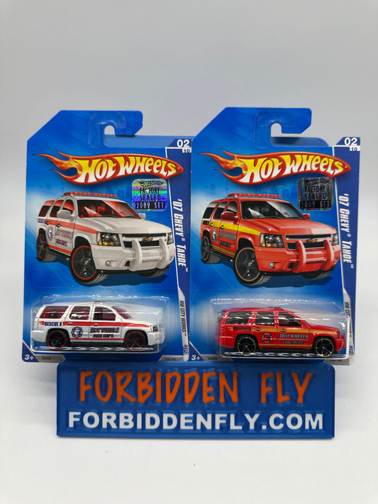 Hot Wheels Mainline - 2009 Factory Stickered - HW City Works Series - ‘07 Chevy Tahoe - Lot Of 2