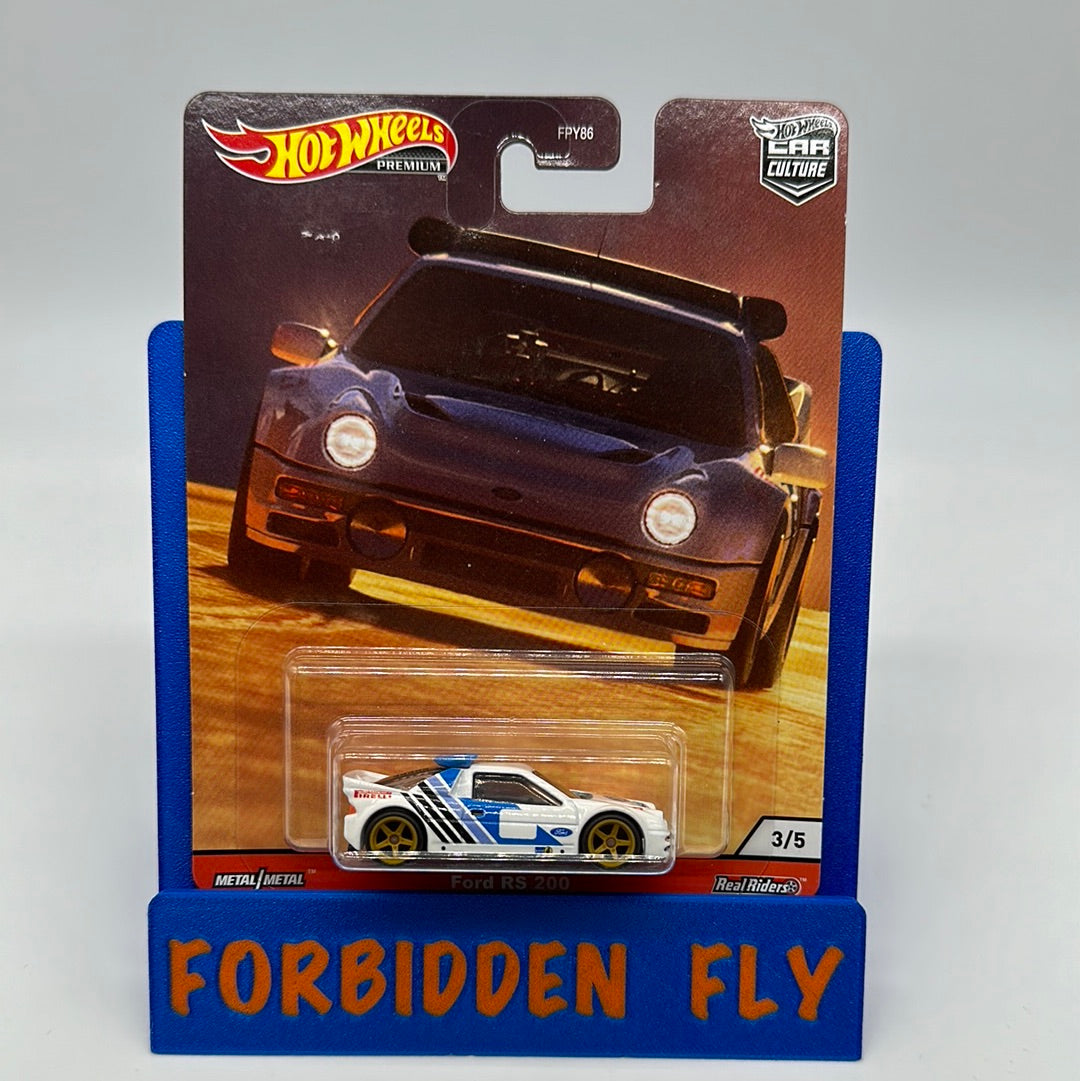 Hot Wheels Car Culture Premium - 2020 Thrill Climbers Series - #3/5 - Ford RS 200 - White