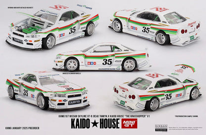 Kaido House (x MiniGT) - Regular #167 - Nissan Skyline GT-R (R34) “The Grasshopper” - White