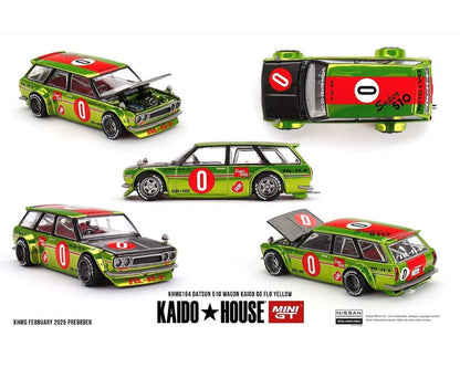 Kaido House (x MiniGT) - Regular #164 - Datsun Kaido 510 Wagon OG Flow Yellow