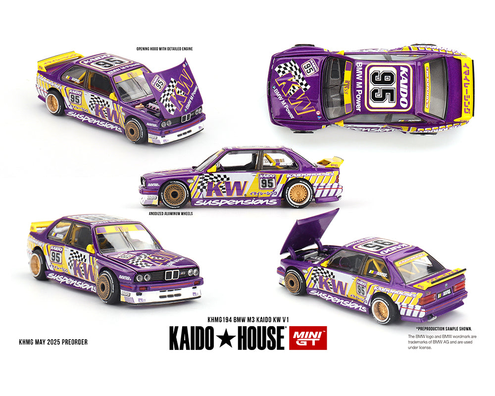 Kaido House (x MiniGT) - Regular #194 - BMW E30 M3 Kaido KW V1 - Purple