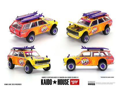 Kaido House (x MiniGT) - Regular #210 - Datsun Kaido 510 Wagon 4X4 Kaido Islands V1 Orange