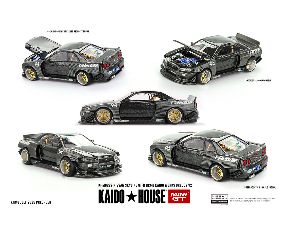 Kaido House (x MiniGT) - Regular #222 - Nissan Skyline GT-R (R34) Kaido Works V2