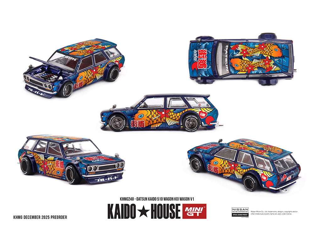 Kaido House (x MiniGT) - Regular #248 - Datsun Kaido 510 Wagon Koi Wagon V1
