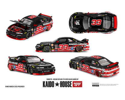 Kaido House (x MiniGT) - Regular #276 - Nissan Skyline GT-R (R33) - Black Kaido Cat