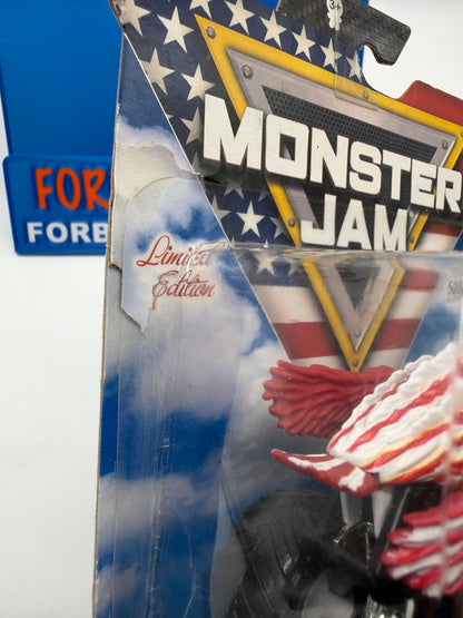 Spinmaster Monster Jam Monster Trucks - Limited Edition (5000 Produced) - Free Bird 4th of July *Bad Card*