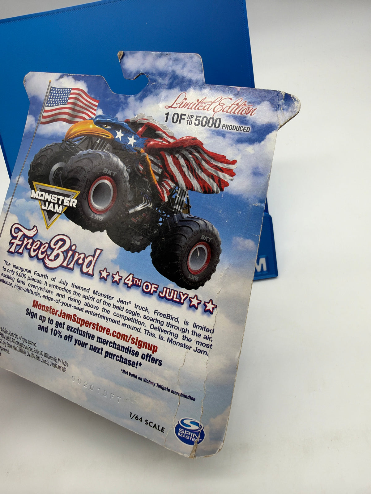 Spinmaster Monster Jam Monster Trucks - Limited Edition (5000 Produced) - Free Bird 4th of July *Bad Card*