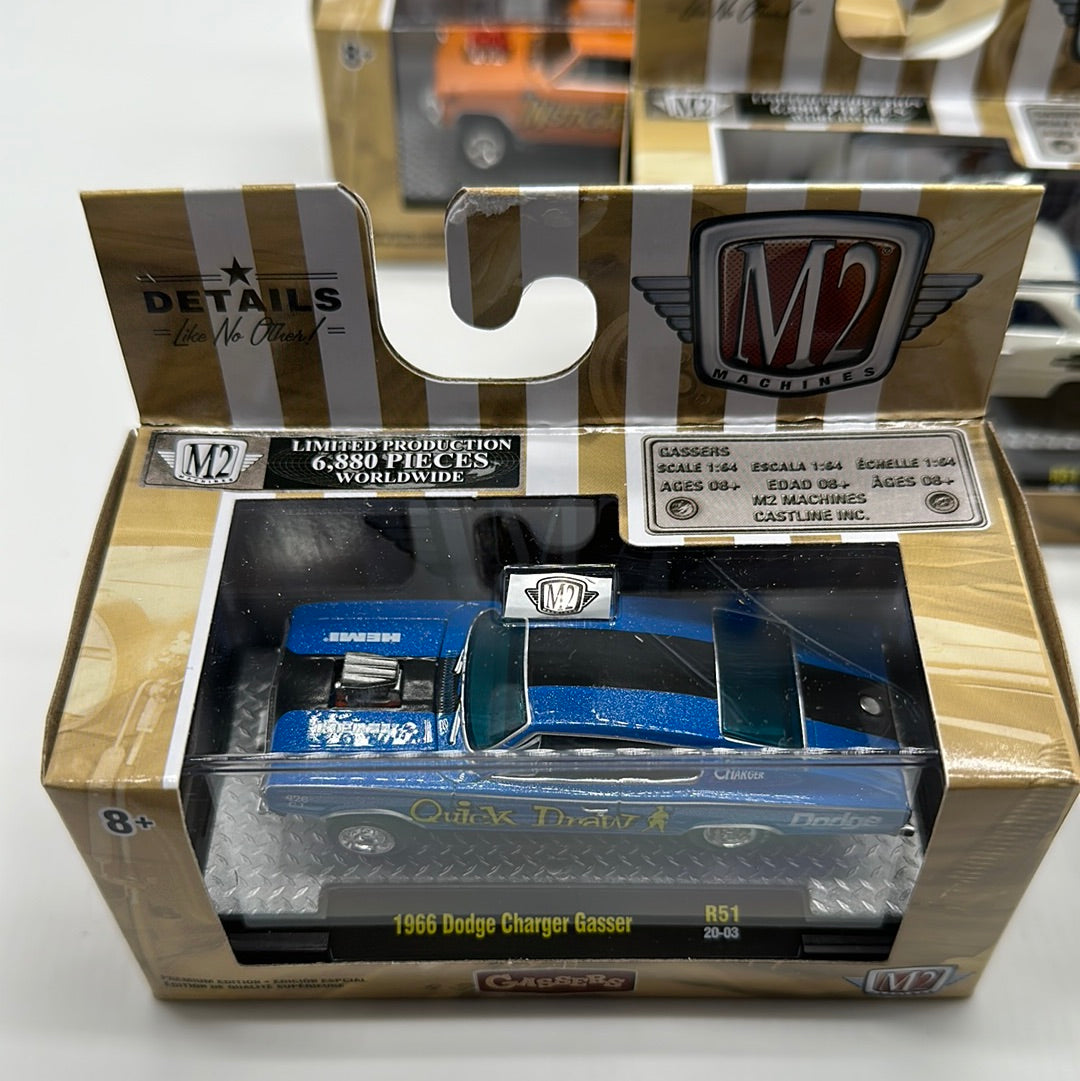 M2 Machines Acrylic Boxed Car Set - Gassers Series - Complete Set of 6