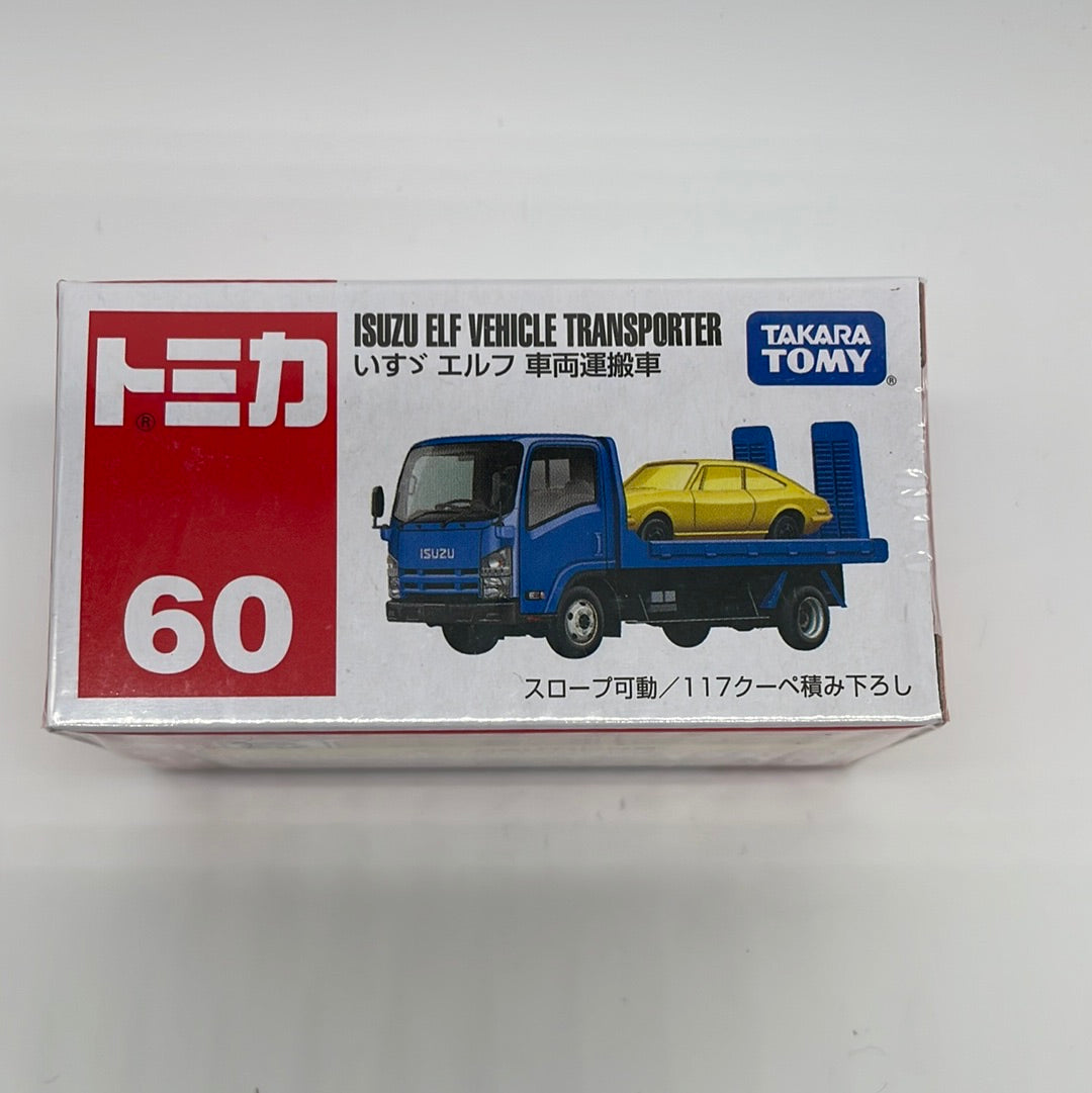 Tomica (Takara Tomy) - Standard - #60 - Isuzu Elf Vehicle Transporter- Blue