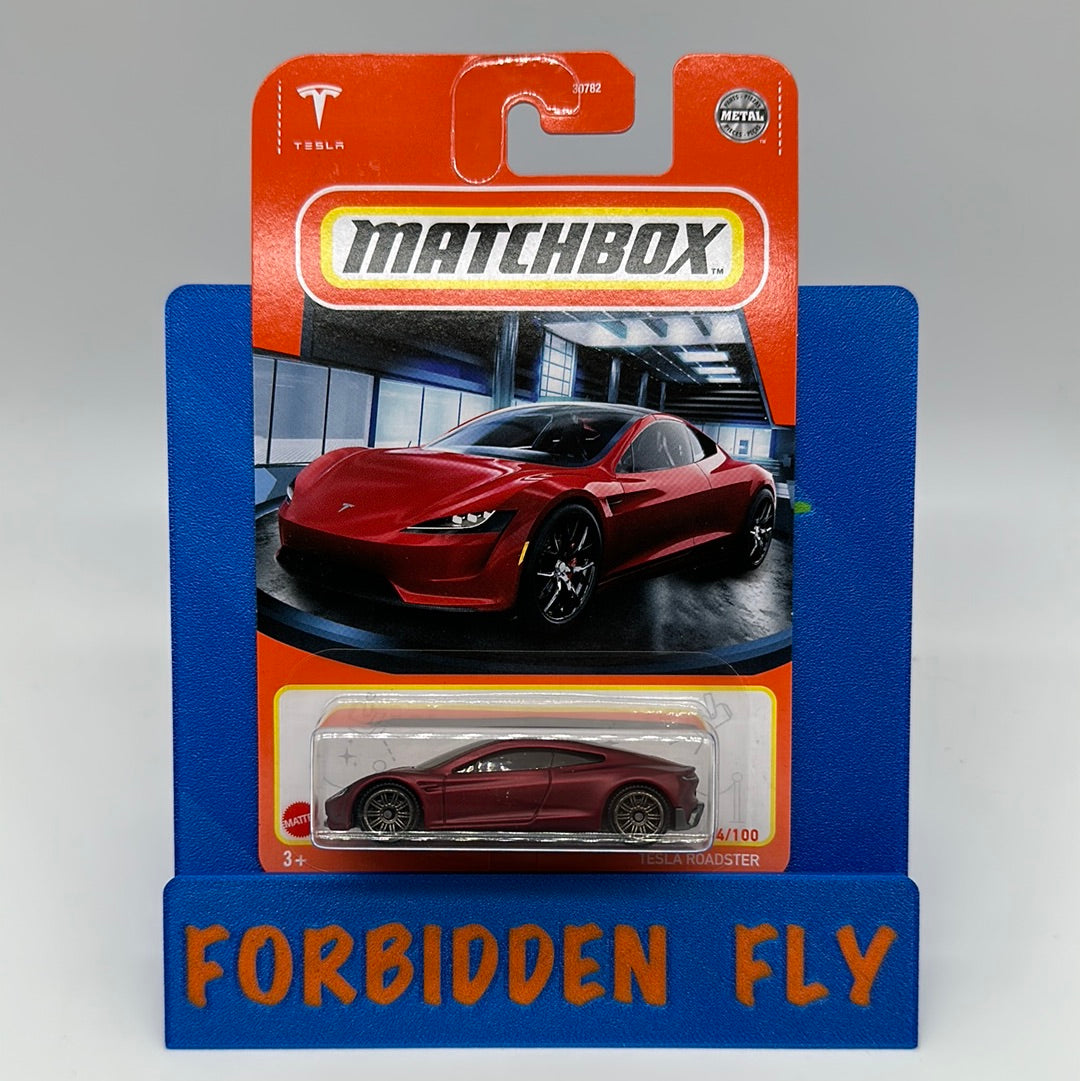 Matchbox Mainline - 2021 #4/100 - Satin Red Tesla Roadster