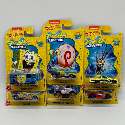 Hot Wheels - 2019 SpongeBob SquarePants 20th Anniversary “Best Year Ever” Series Complete Set of 6