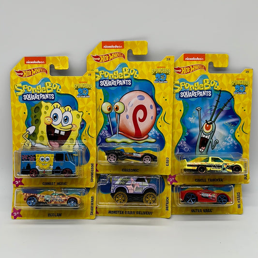 Hot Wheels - 2019 SpongeBob SquarePants 20th Anniversary “Best Year Ever” Series Complete Set of 6