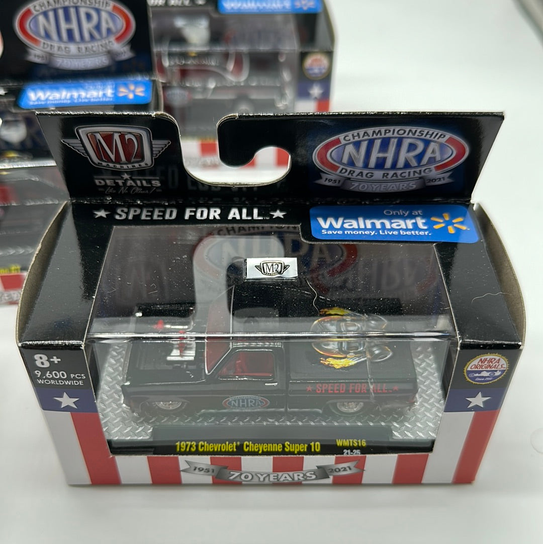 M2 Machines Acrylic Boxed Car Set - Walmart Exclusive 2021 NHRA Series - Complete Set of 6