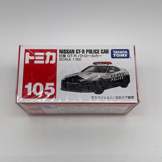 Tomica (Takara Tomy) - Standard - #105 - Nissan GT-R Police Car - Black/White