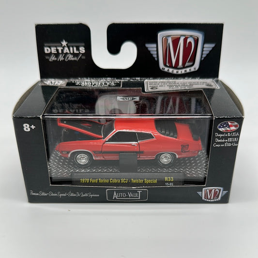 M2 Machines Acrylic Boxed Car - Auto Vault Series - R33 - 1970 Ford Torino Cobra - Twister Special