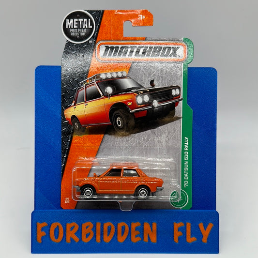 Matchbox Mainline - #94/125 - ‘70 Datsun 510 Rally - Orange w/ Disc Wheels