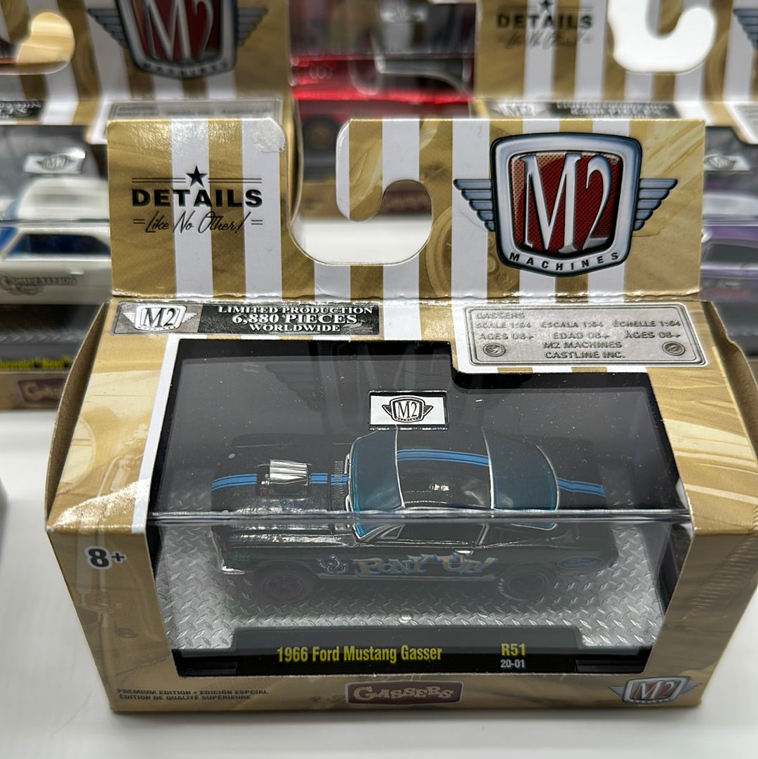 M2 Machines Acrylic Boxed Car Set - Gassers Series - Complete Set of 6