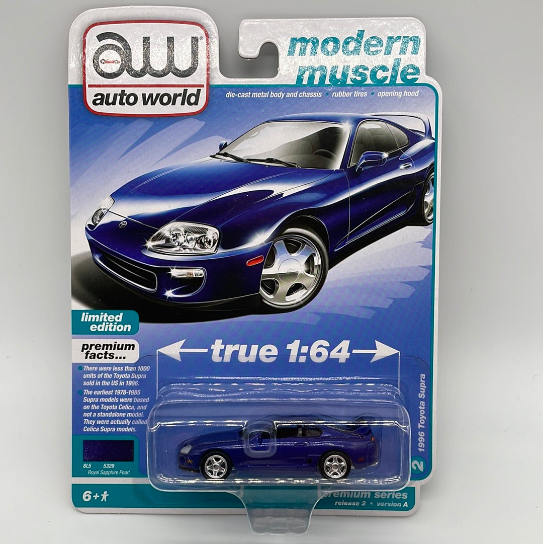 Auto World Modern Muscle Series - Release 2 - 1996 Toyota Supra - Version A - Royal Sapphire Pearl