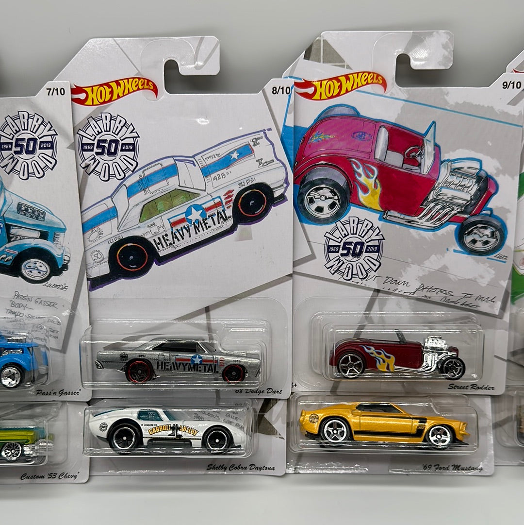 Hot Wheels - Walmart Exclusive - 2019 Larry Wood 50th Anniversary Series Complete Set of 10