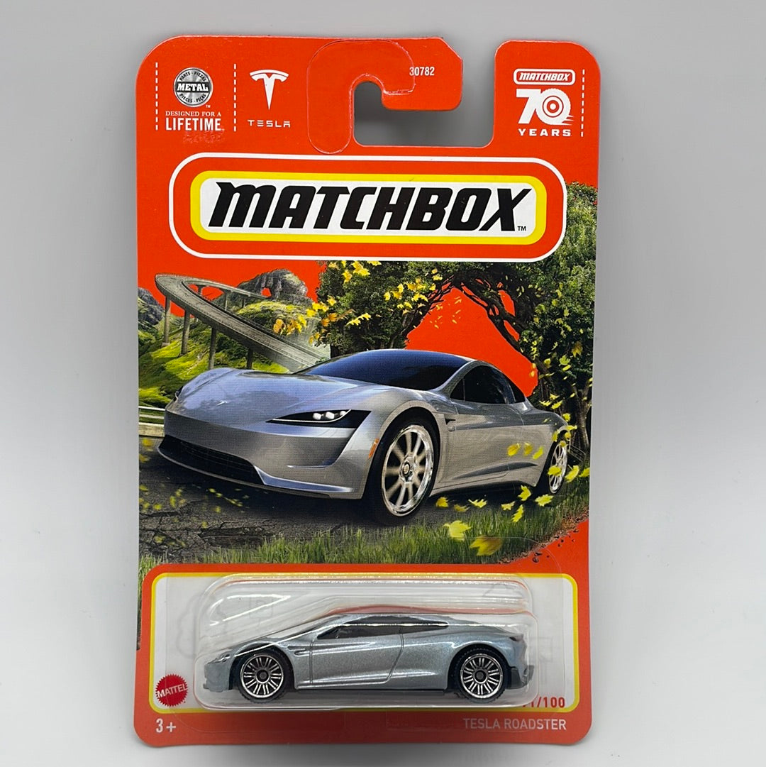 Matchbox - 2023 Mainline - Tesla Roadster - Silver - # 91/100