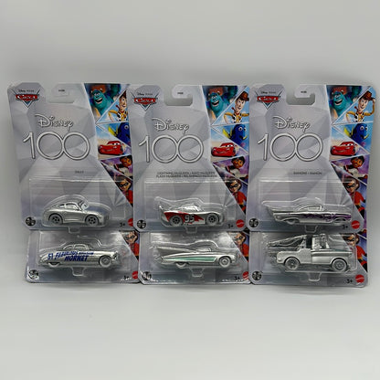 Disney Pixar Cars - 2023 Disney 100 Anniversary Silver Series - Complete Set of 6