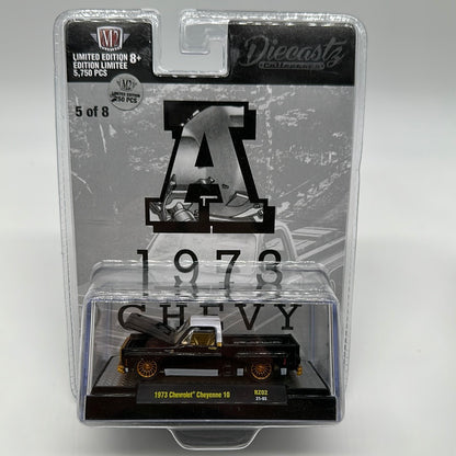 M2 Machines Carded Acrylic - DiecastZ Riverside Show Exclusive Series RZ02 - Complete Chase Set of 8 Various Colors & Model Chevrolet Cheyenne 10