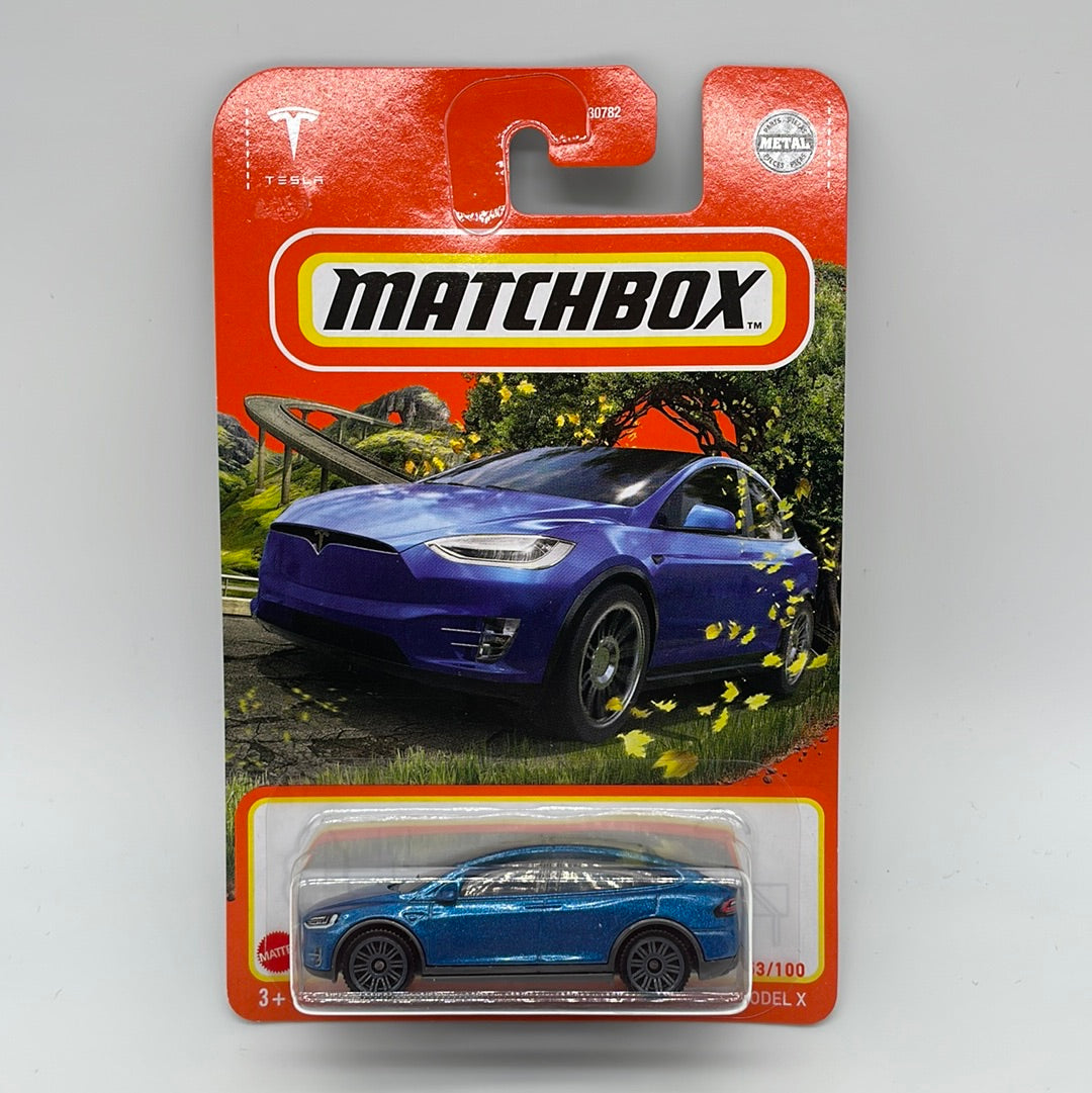 Matchbox - 2022 Mainline - Tesla Model X - Blue - # 53/100