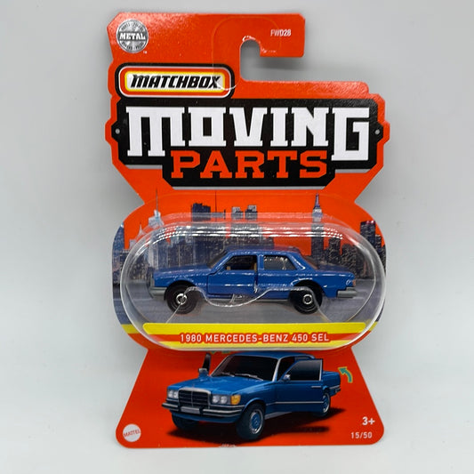 Matchbox Collectors Moving Parts Series - Blue 1980 Mercedes-Benz 450 SEL - Blue