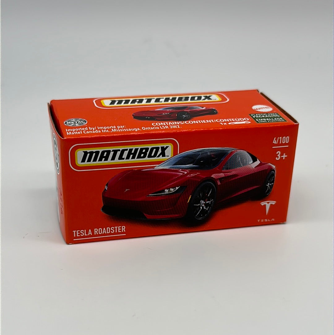 Matchbox Power Grabs - #4/100 - Red Tesla Roadster