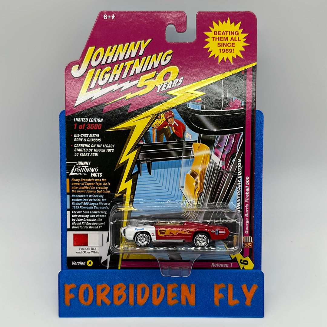 Johnny Lightning Special Anniversary Edition - Release 1 Version A - Fireball Red and White George Barris Fireball 500