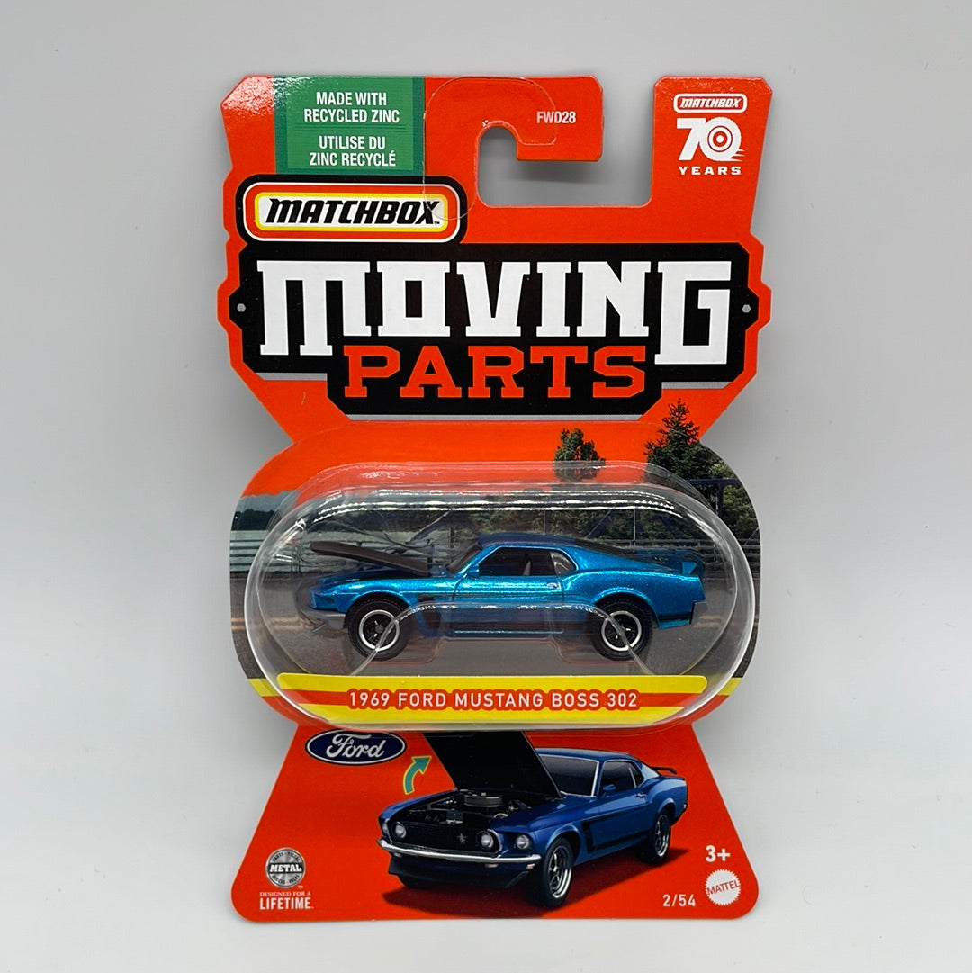 Matchbox Collectors Moving Parts Series -  1969 Ford Mustang Boss 303 - Blue