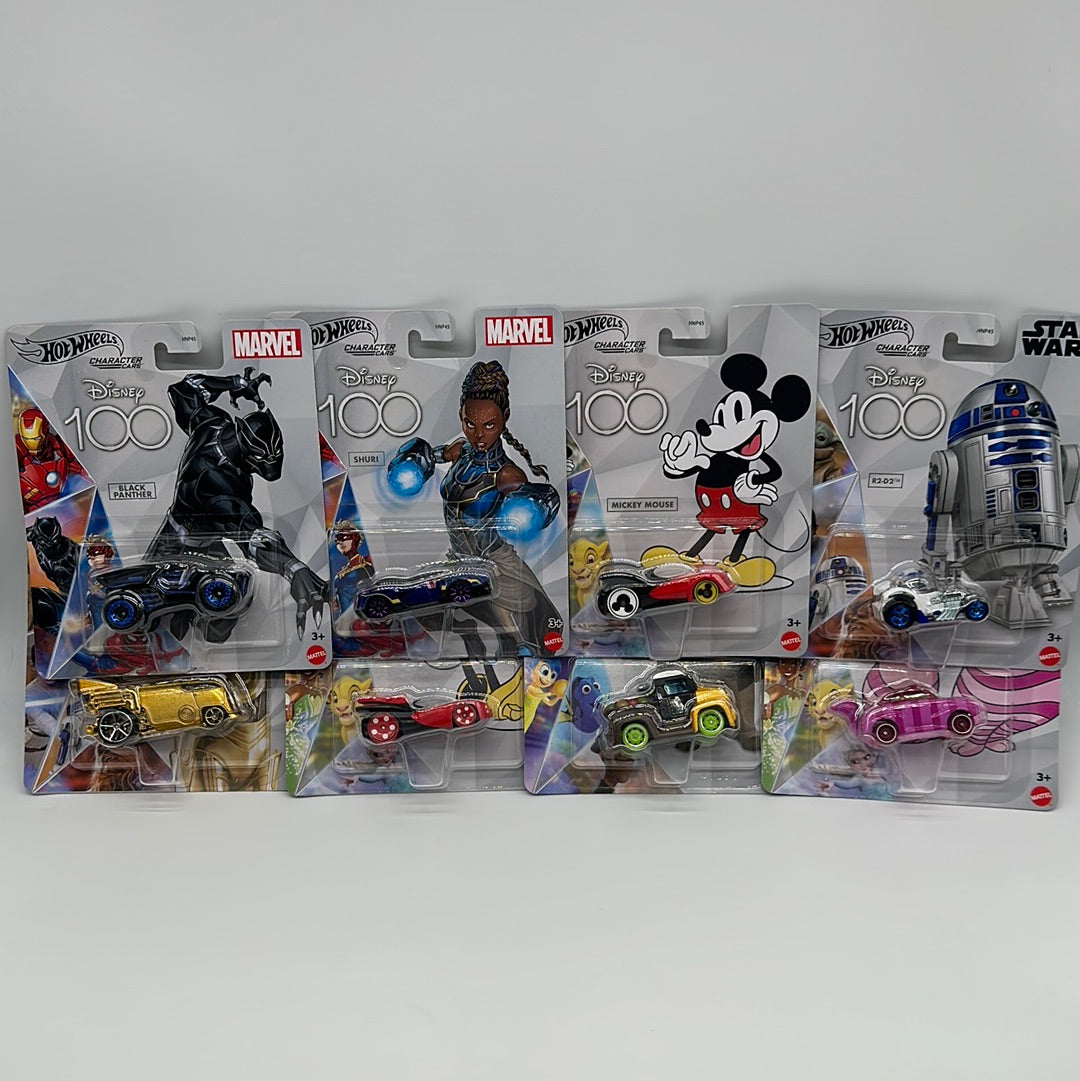 Hot Wheels Character Cars - 2023 Disney 100 Years Character Cars Complete Set of 8