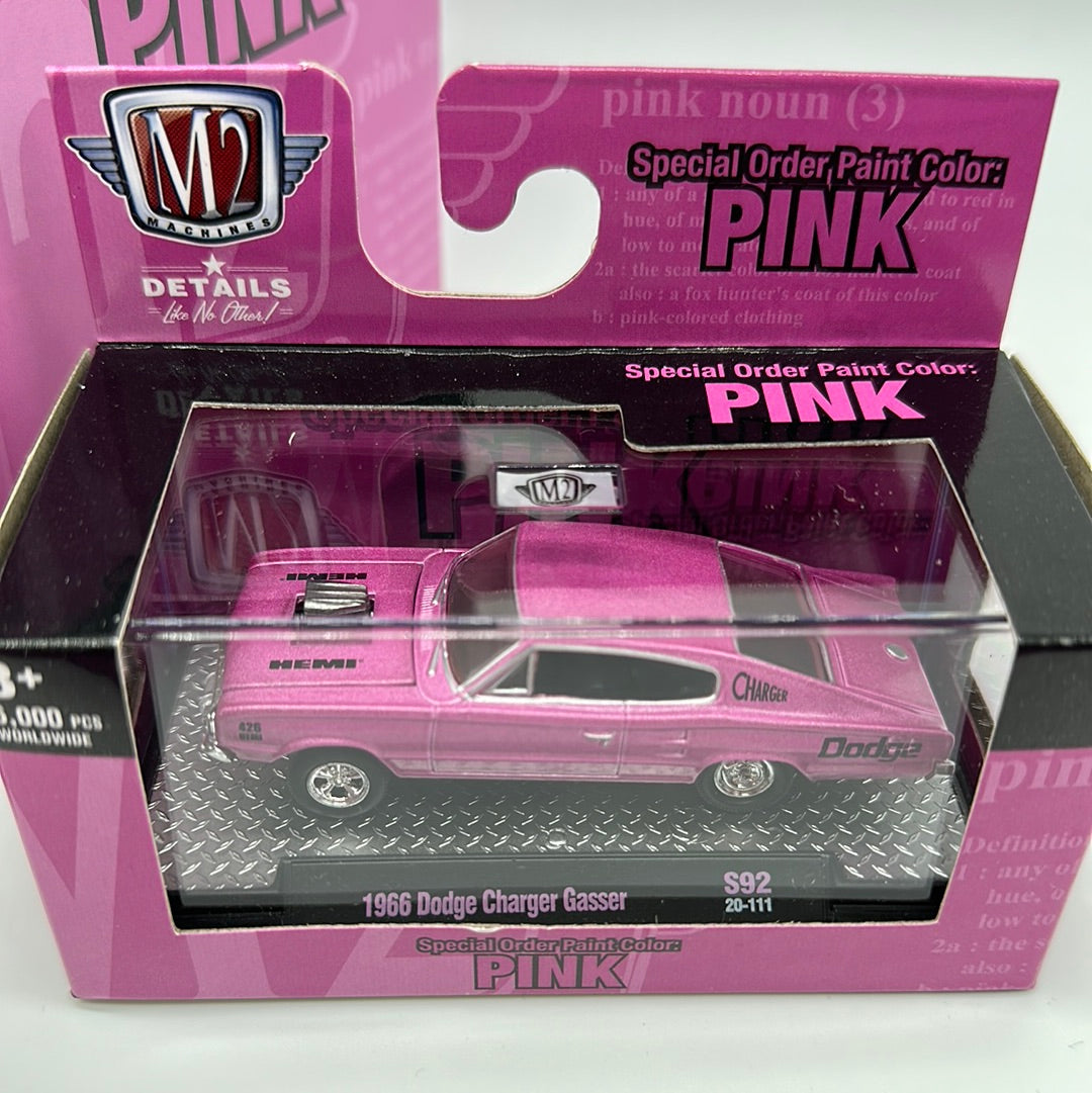 M2 Machines Acrylic Boxed Car Set - Special Order Paint Color: Pink 2021 Series - Complete Set of 6