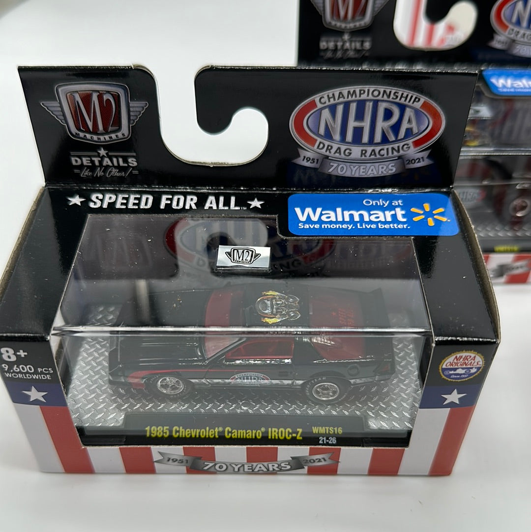 M2 Machines Acrylic Boxed Car Set - Walmart Exclusive 2021 NHRA Series - Complete Set of 6