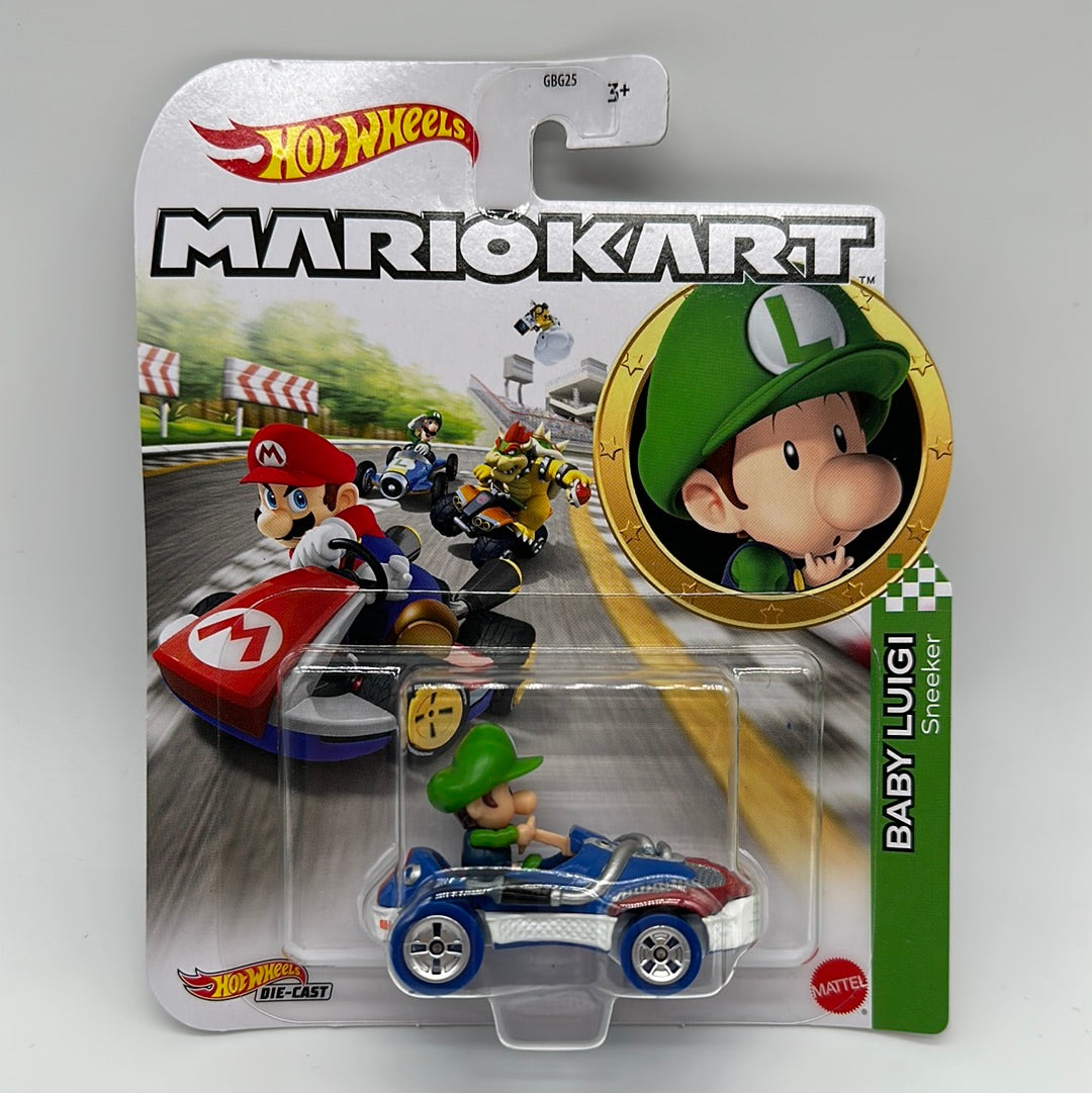 Hot Wheels Mario Kart - Character Kart - Baby Luigi and Sneeker