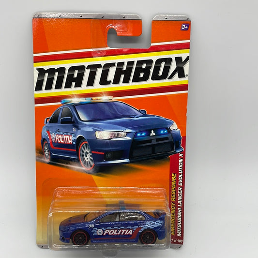 Matchbox - 2011 Mainline - Mitsubishi Lancer Evolution X - Blue - # 57/100