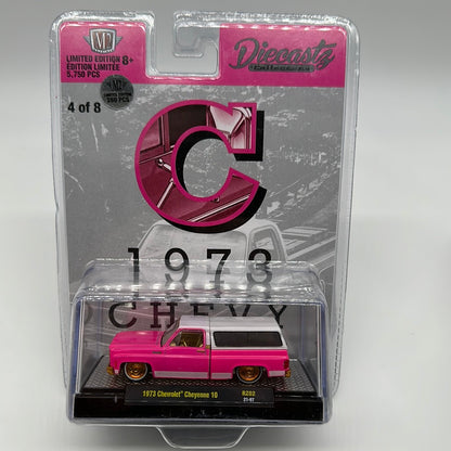 M2 Machines Carded Acrylic - DiecastZ Riverside Show Exclusive Series RZ02 - Complete Chase Set of 8 Various Colors & Model Chevrolet Cheyenne 10