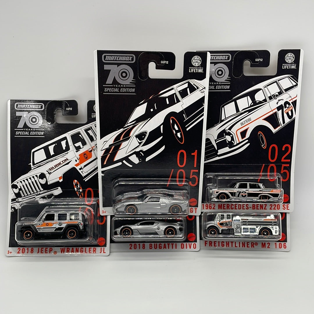 Matchbox - 2023  Matchbox 70 Years Special Edition Series - Wal Mart Exclusive Complete Set of 5