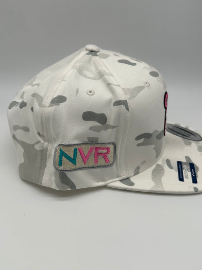 NVRLand Drip - White “Snow Camo” Crash Test Gummy Chase Hat