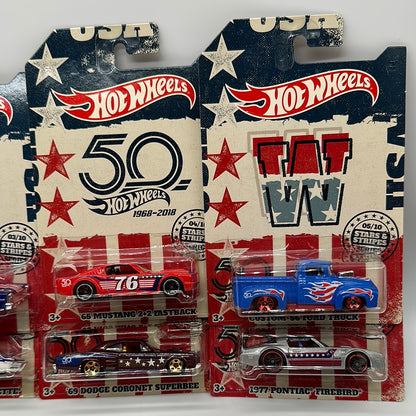 Hot Wheels - Walmart Exclusive - 2018 Stars and Stripes Series Complete Set of 10