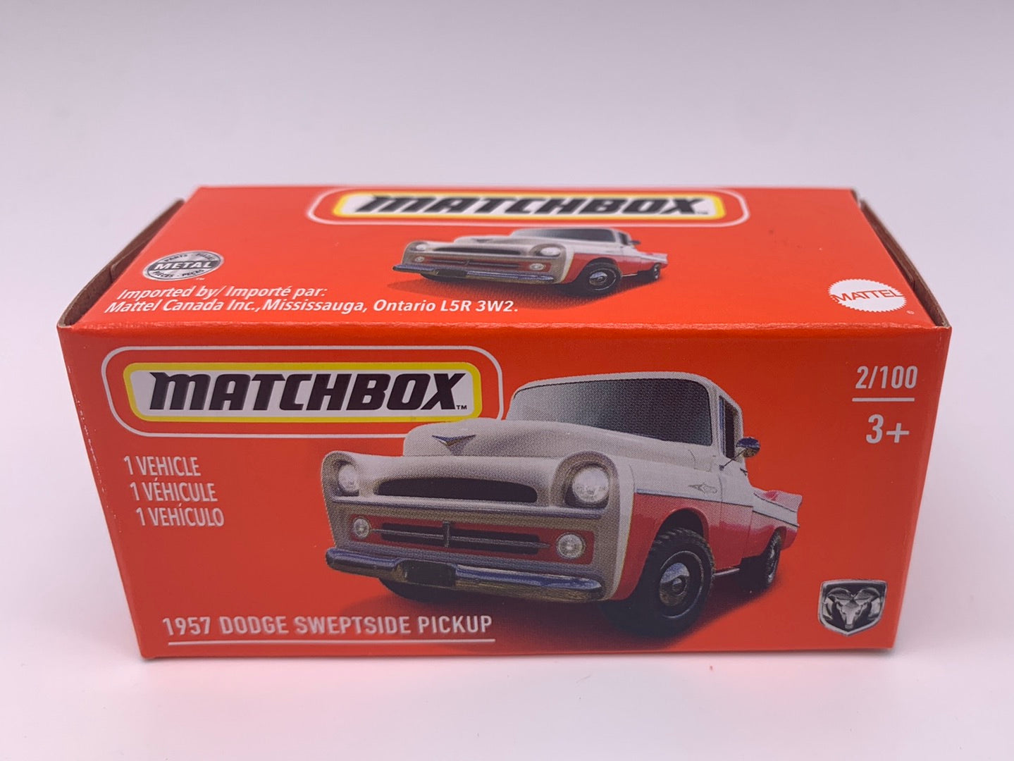 Matchbox Power Grabs - #2/100 - 1957 Dodge Sweptside Pickup Truck