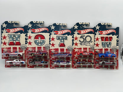 Hot Wheels - Walmart Exclusive - 2018 Stars and Stripes Series Complete Set of 10
