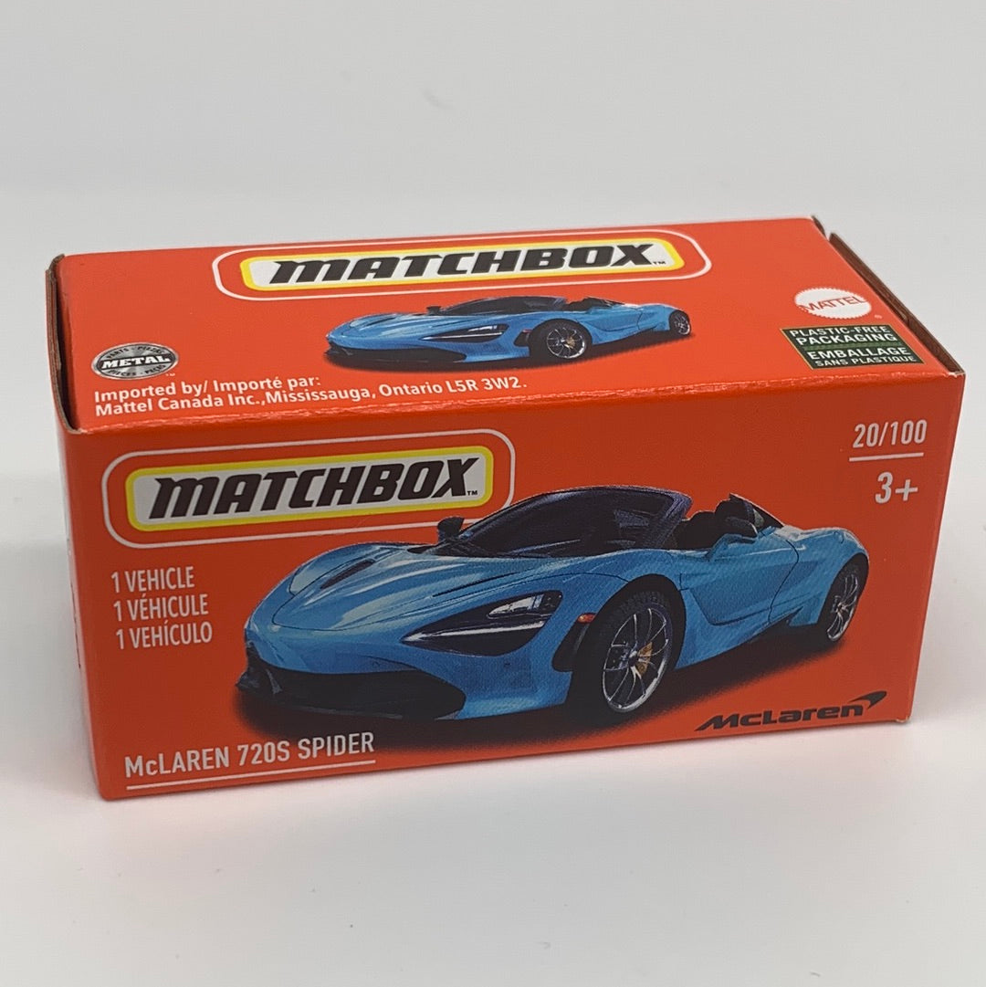 Matchbox Power Grabs - #20/100 - Blue McLaren 720S Spider